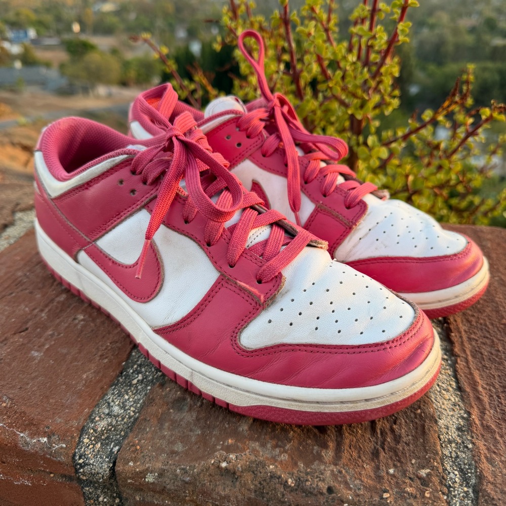 Nike Dunk Low Archeo Pink White Leather Sneakers Size 11W DD1503-111 Streetwear